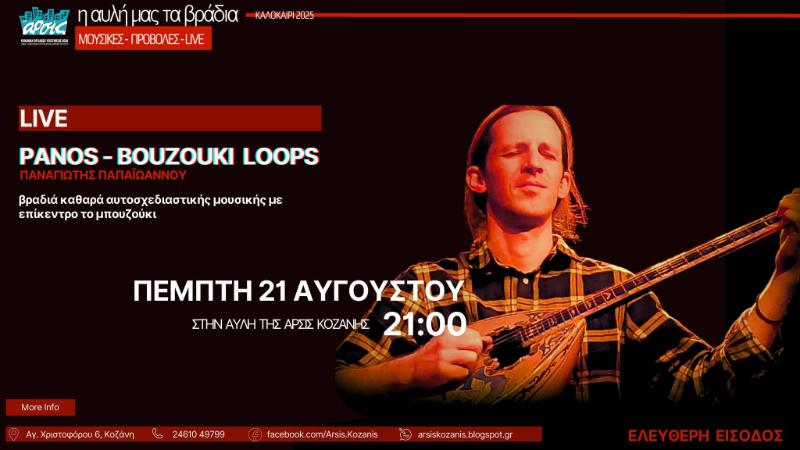 Ο Παναγιώτης Παπαϊωάννου ‘έρχεται’ στην αυλή της ΑΡΣΙΣ Κοζάνης σε μια αυτοσχεδιαστική μουσική βραδιά