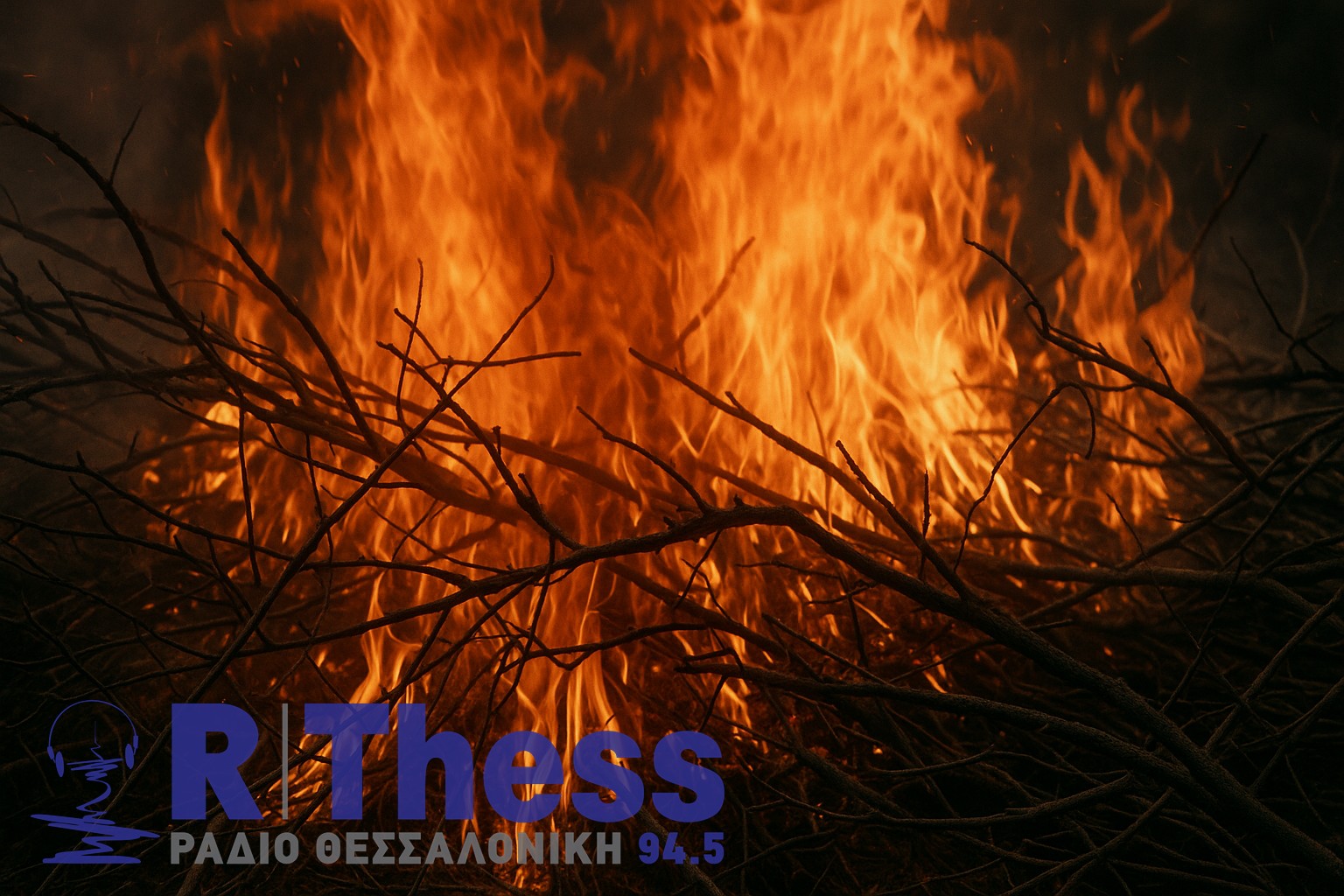 Θεσσαλονίκη: Φωτιά στον δρόμο μεταξύ Ν. Ραιδεστού και Βασιλικών