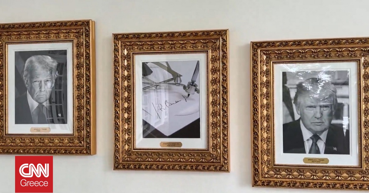 Ο Τραμπ αντικατέστησε το πορτρέτο του Μπάιντεν στον Λευκό Οίκο με μια… αυτόματη υπογραφή