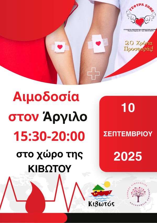 ‘Γέφυρα Ζωής’: 22η Αιμοδοσία του 2025 στην Κιβωτό στον Άργιλο