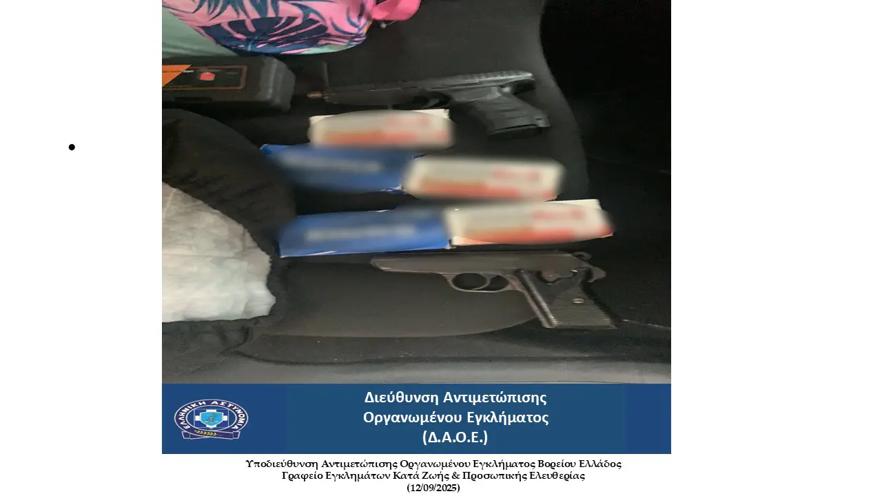 Θεσσαλονίκη: Όπλα, φυσίγγια, πυροκροτητές και κάνναβη σε όχημα εγκληματικής οργάνωσης (PHOTO+VIDEO)