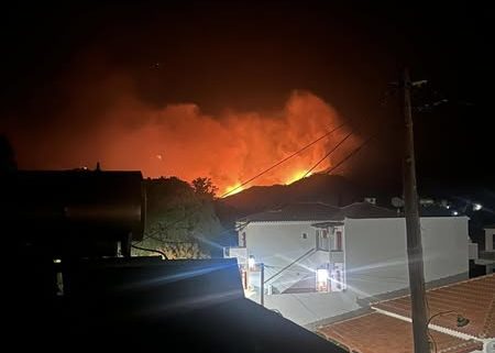 Λέσβος: Φωτιά αναστάτωσε τα ξημερώματα την Ερεσό – Έφτασε 200 μέτρα από το χωριό και ήχησε το «112»