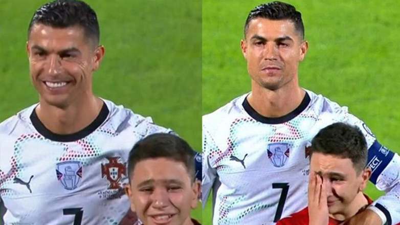 Αρμενία-Πορτογαλία: Ξέσπασε σε κλάματα ο πιτσιρικάς που συνόδευσε τον Ρονάλντο στον αγωνιστικό χώρο!