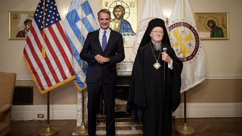 Συνάντηση Μητσοτάκη με τον Οικουμενικό Πατριάρχη Βαρθολομαίο